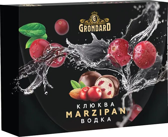  TM Grondard       (10186) Конфеты глазированные Марципановые Клюква и Водка, 98г  в Когалыме